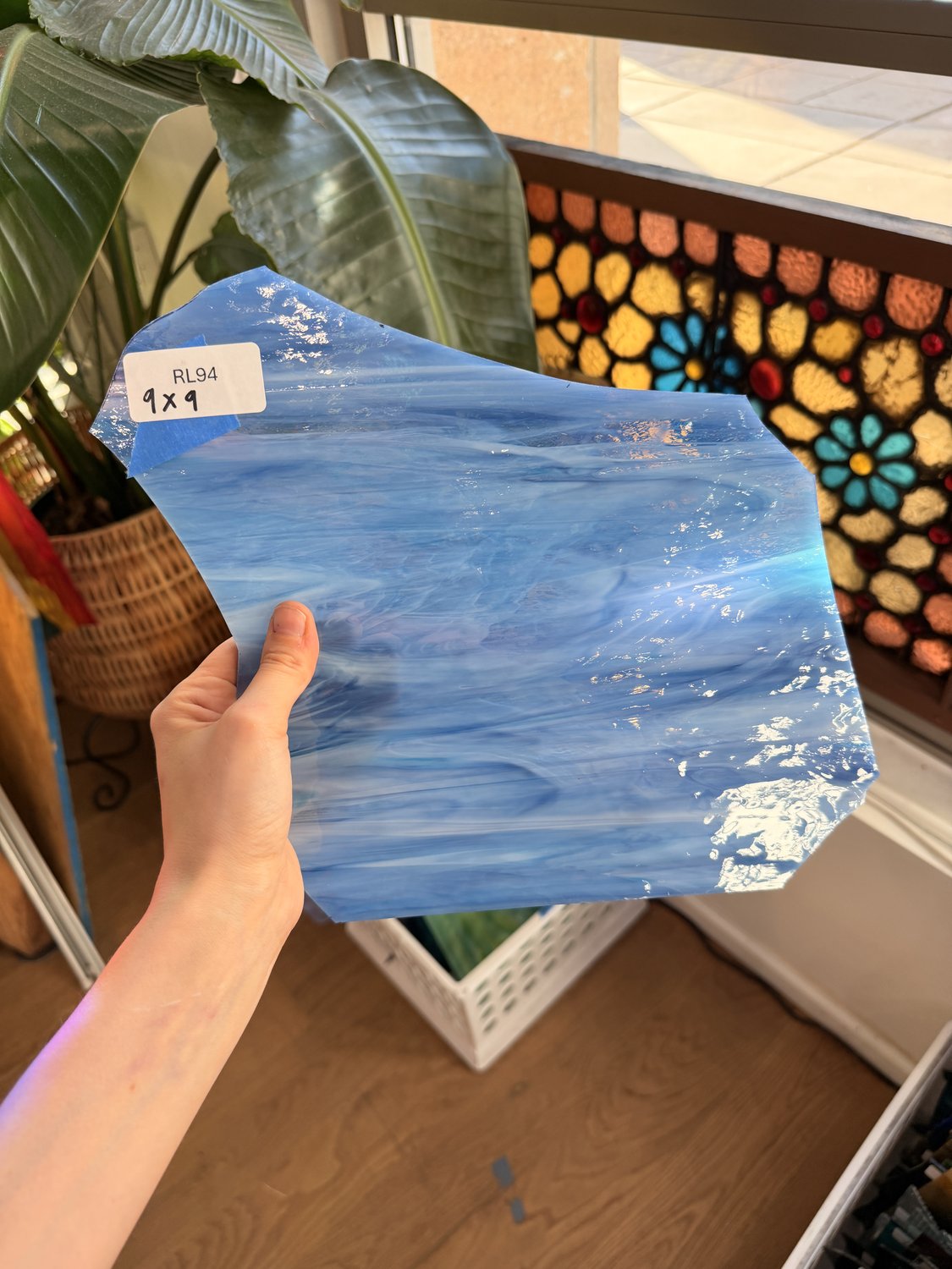 Blue Yonder Pearl Opal Sheet Glass