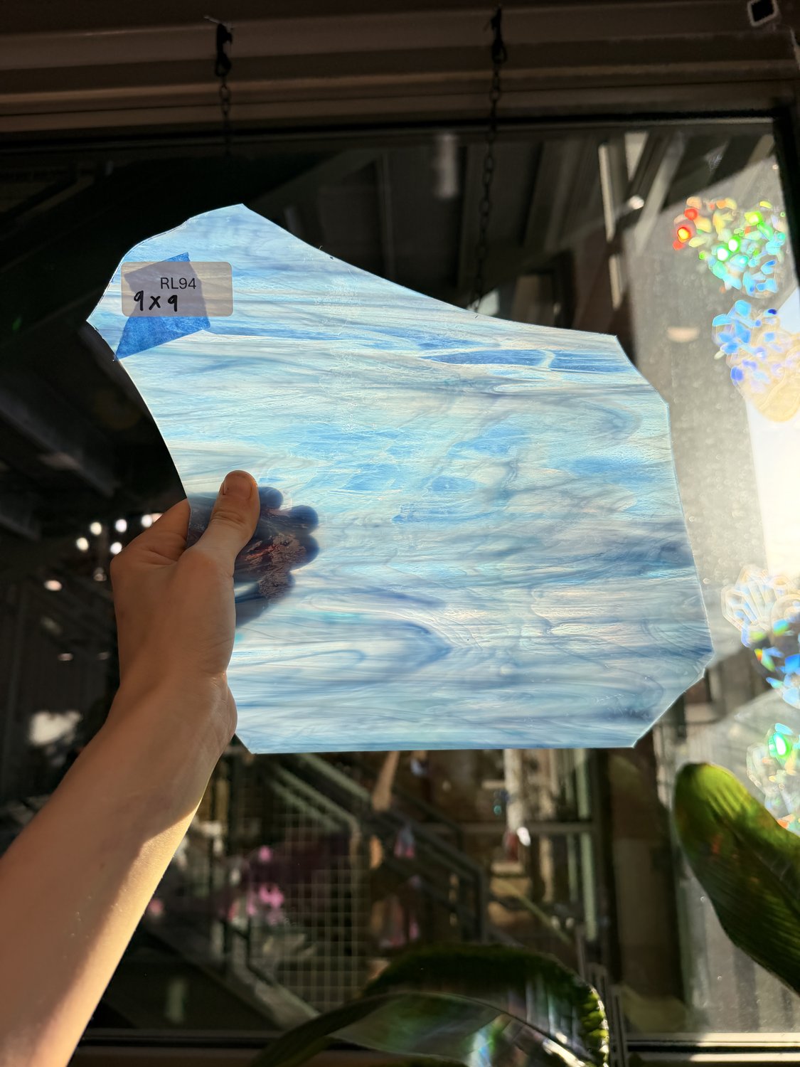 Blue Yonder Pearl Opal Sheet Glass