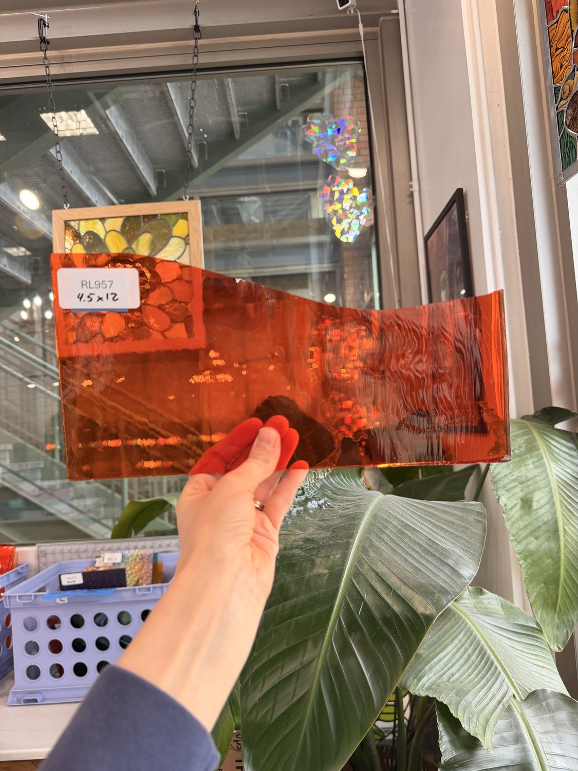 Neon Orange Flashed on Clear Lamberts Sheet Glass