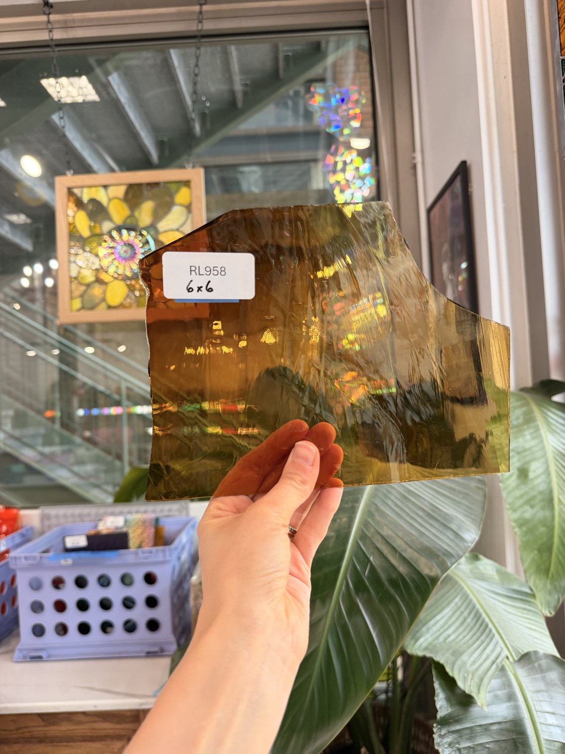 Mouth Blown Reamy Brown Amber Gradient Sheet Glass