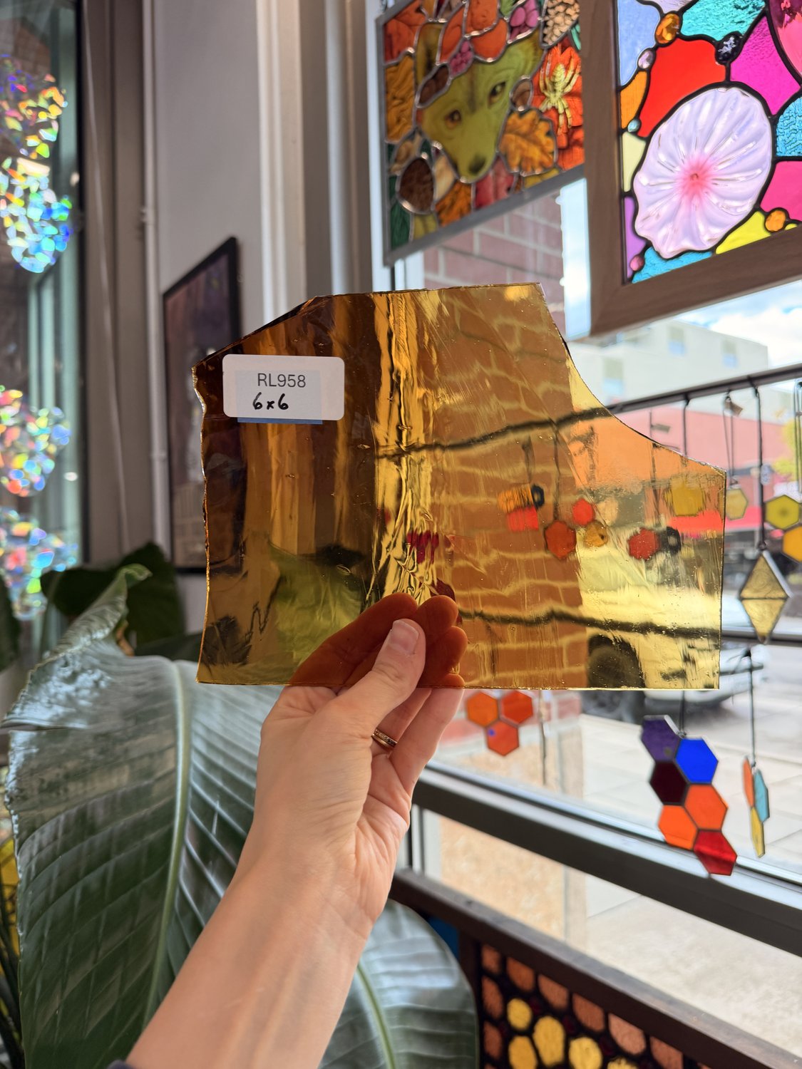 Mouth Blown Reamy Brown Amber Gradient Sheet Glass