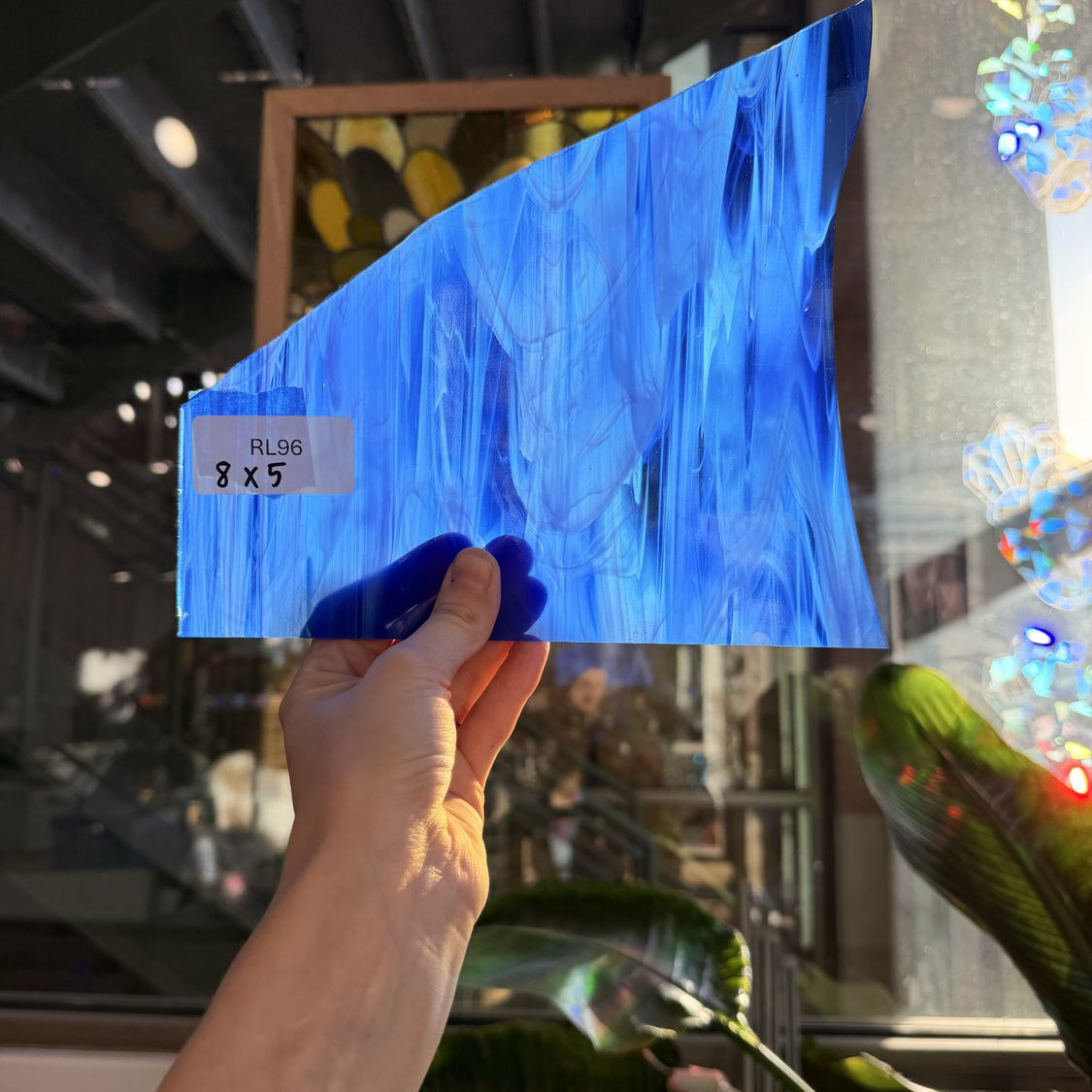 Dark Blue Spectrum Wispy Sheet Glass