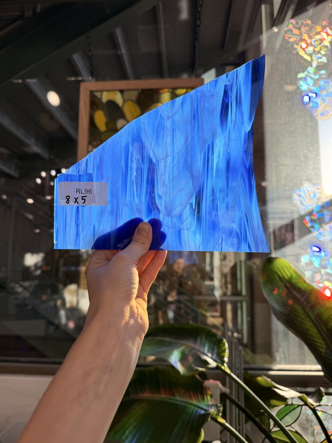 Dark Blue Spectrum Wispy Sheet Glass