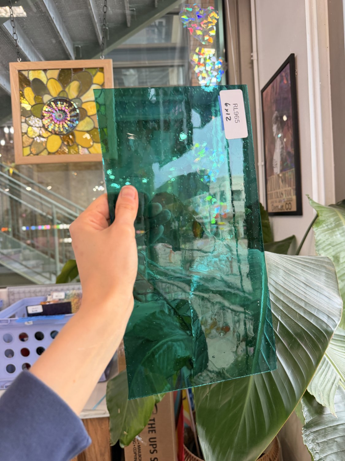 Light Teal Mouth Blown Lamberts Sheet Glass – RL965