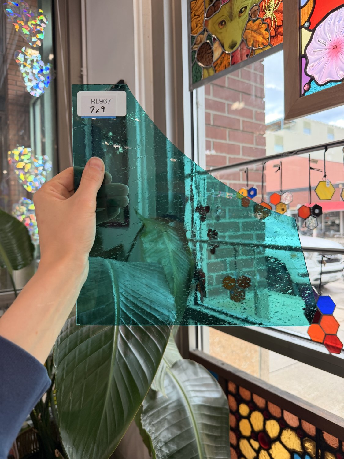 Light Teal Mouth Blown Lamberts Sheet Glass – RL967