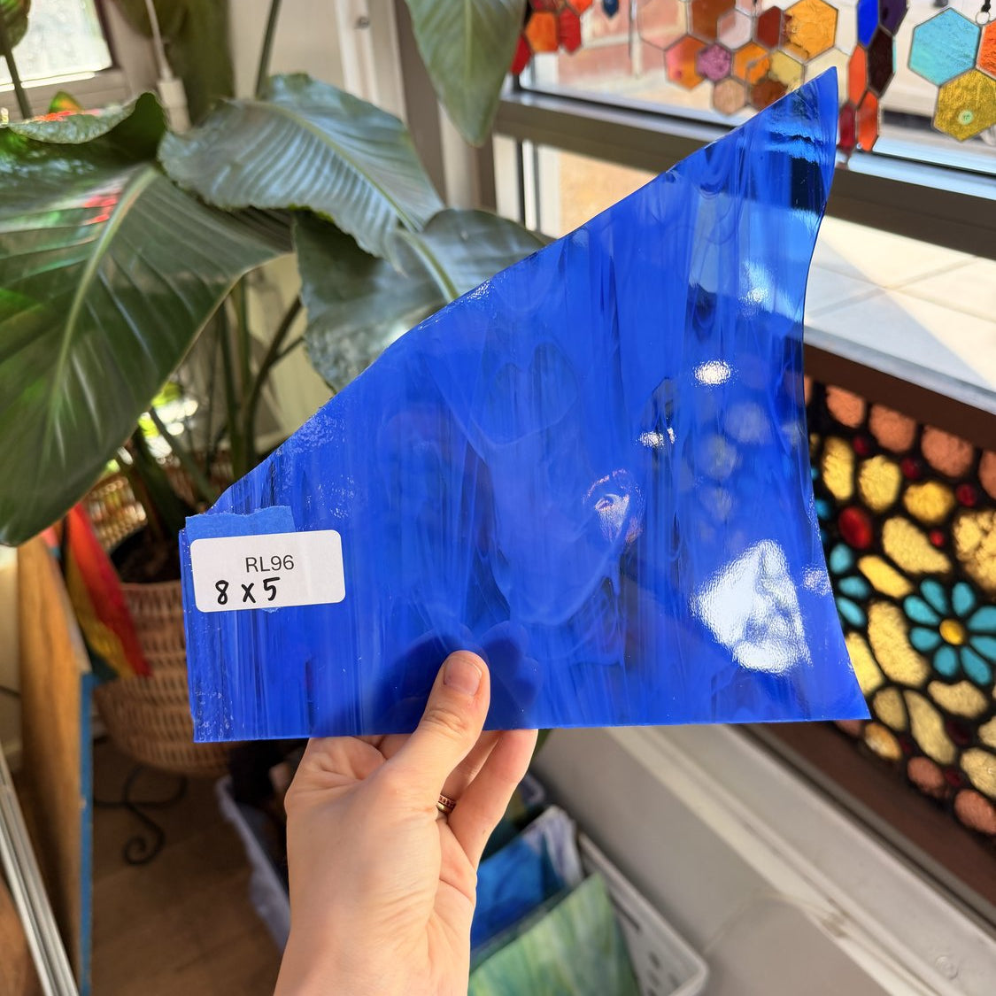 Dark Blue Spectrum Wispy Sheet Glass