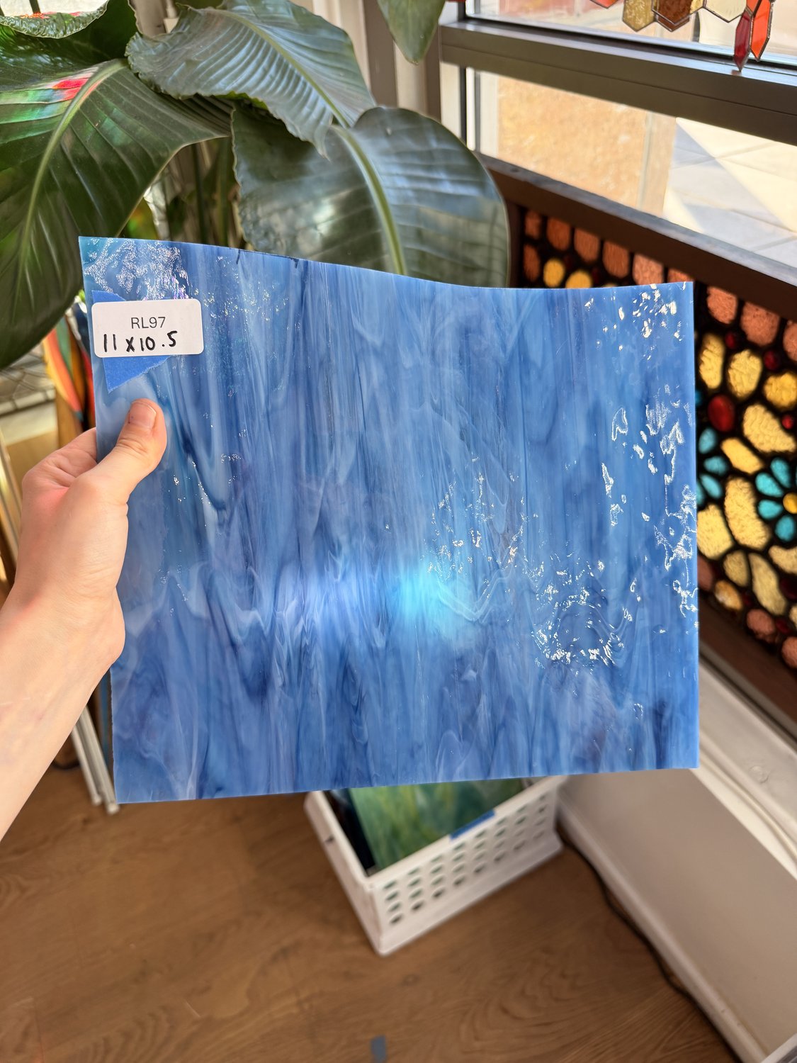 Blue Yonder Pearl Opal Sheet Glass