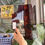 Red Mouthblown Vintage Antique Sheet Glass