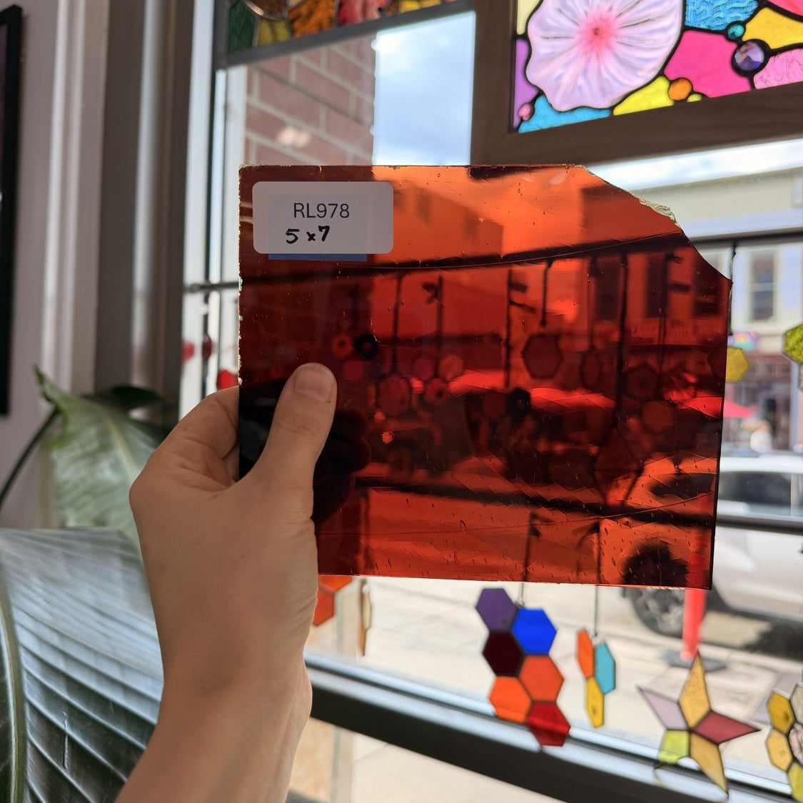 Red Mouthblown Sheet Glass