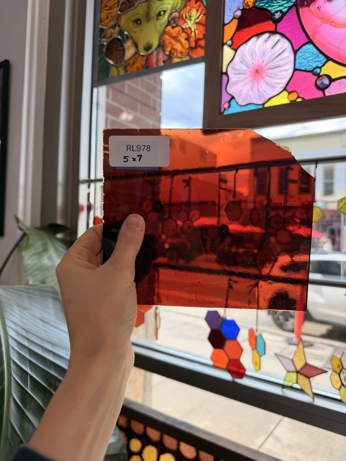 Red Mouthblown Sheet Glass