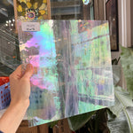 Vintage Rare White Wispy Iridescent Spectrum Sheet Glass