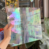 Vintage Rare White Wispy Iridescent Spectrum Sheet Glass