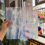 Vintage Rare White Wispy Iridescent Spectrum Sheet Glass