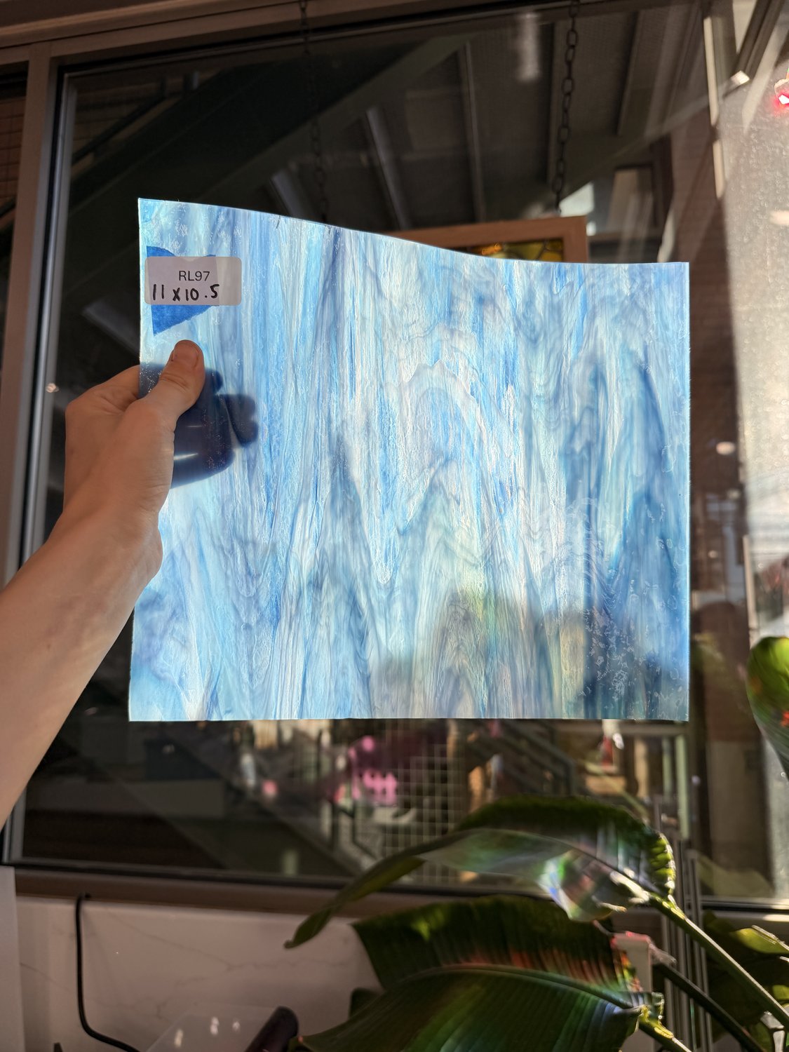 Blue Yonder Pearl Opal Sheet Glass