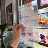 Vintage Rare White Wispy Iridescent Spectrum Sheet Glass