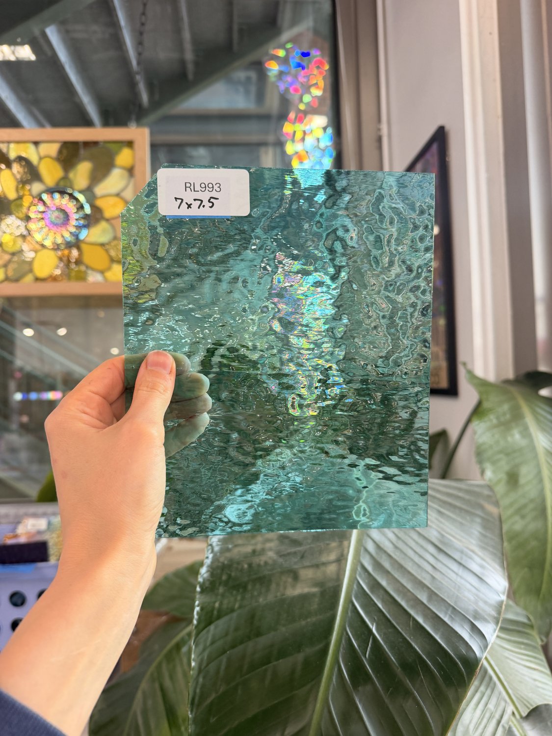 Teal Textured Vintage 90's Optimum Rare Sheet Glass – RL993
