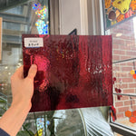 Dark Pink Vintage 90's Pre Struck Transparent Bullseye Cranberry Sheet Glass