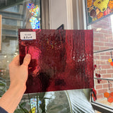 Dark Pink Vintage 90's Pre Struck Transparent Bullseye Cranberry Sheet Glass