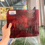 Dark Pink Vintage 90's Pre Struck Transparent Bullseye Cranberry Sheet Glass