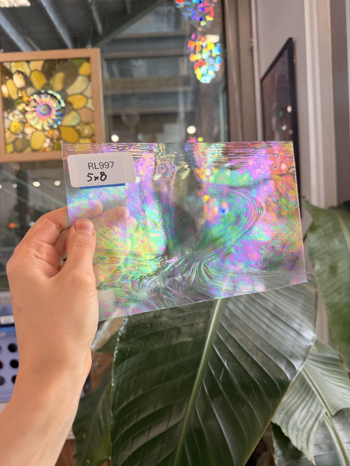 Clear Iridescent Spectrum Baroque Vintage Sheet Glass