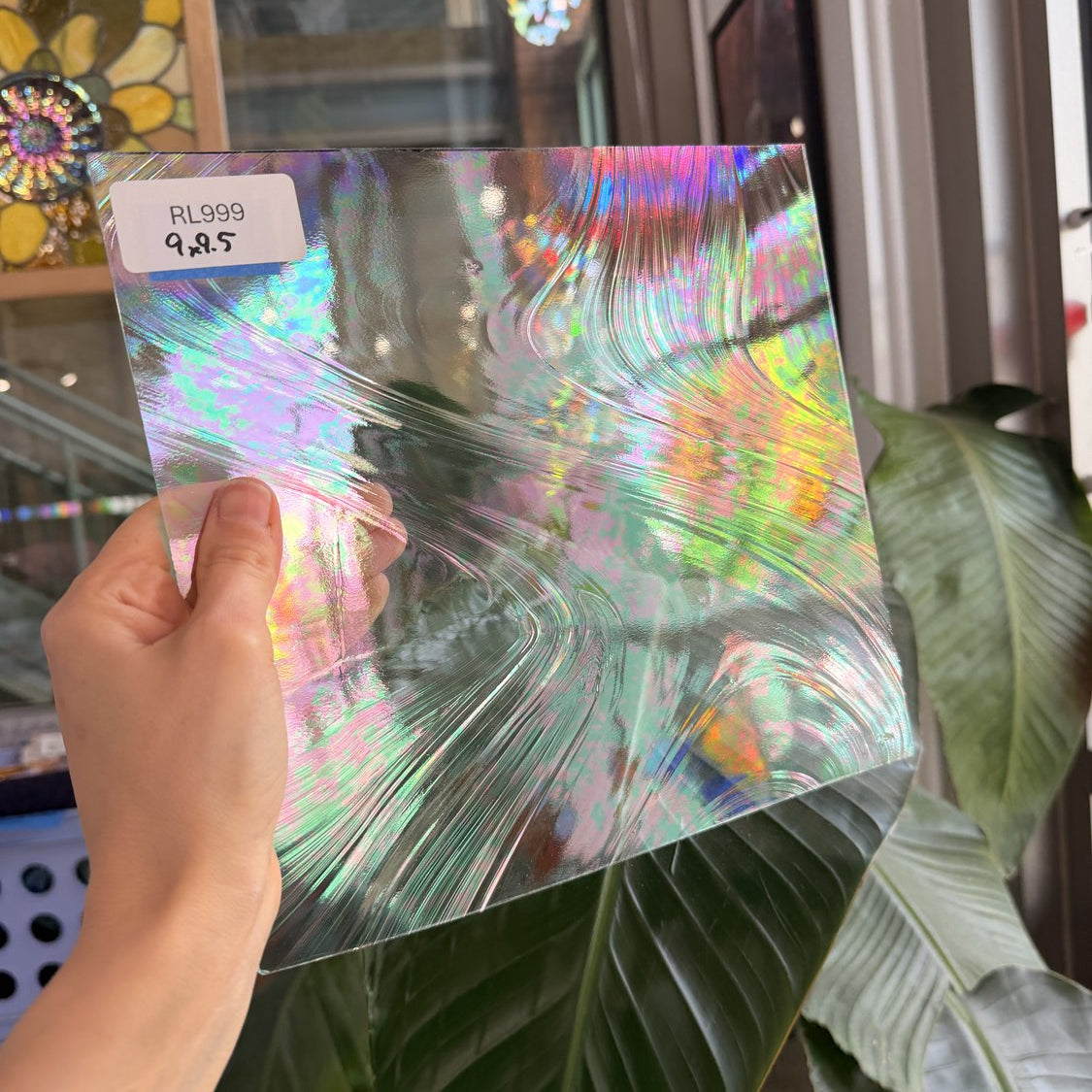 Clear Iridescent Spectrum Baroque Vintage Sheet Glass