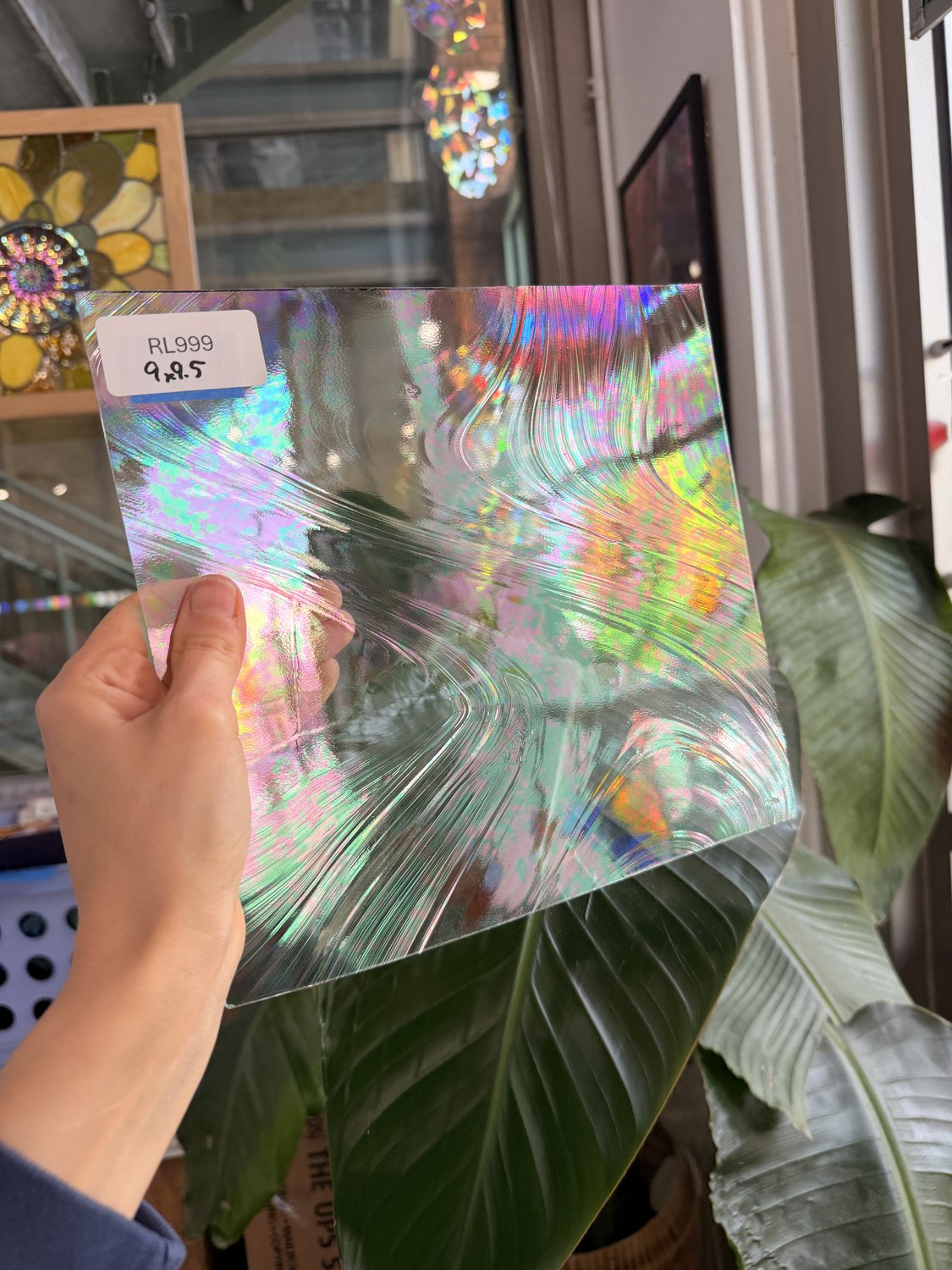Clear Iridescent Spectrum Baroque Vintage Sheet Glass