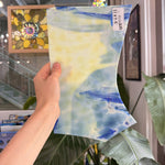 Cream and Blue Mixed Mottled Sheet Glass