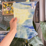 Cream and Blue Mixed Mottled Sheet Glass