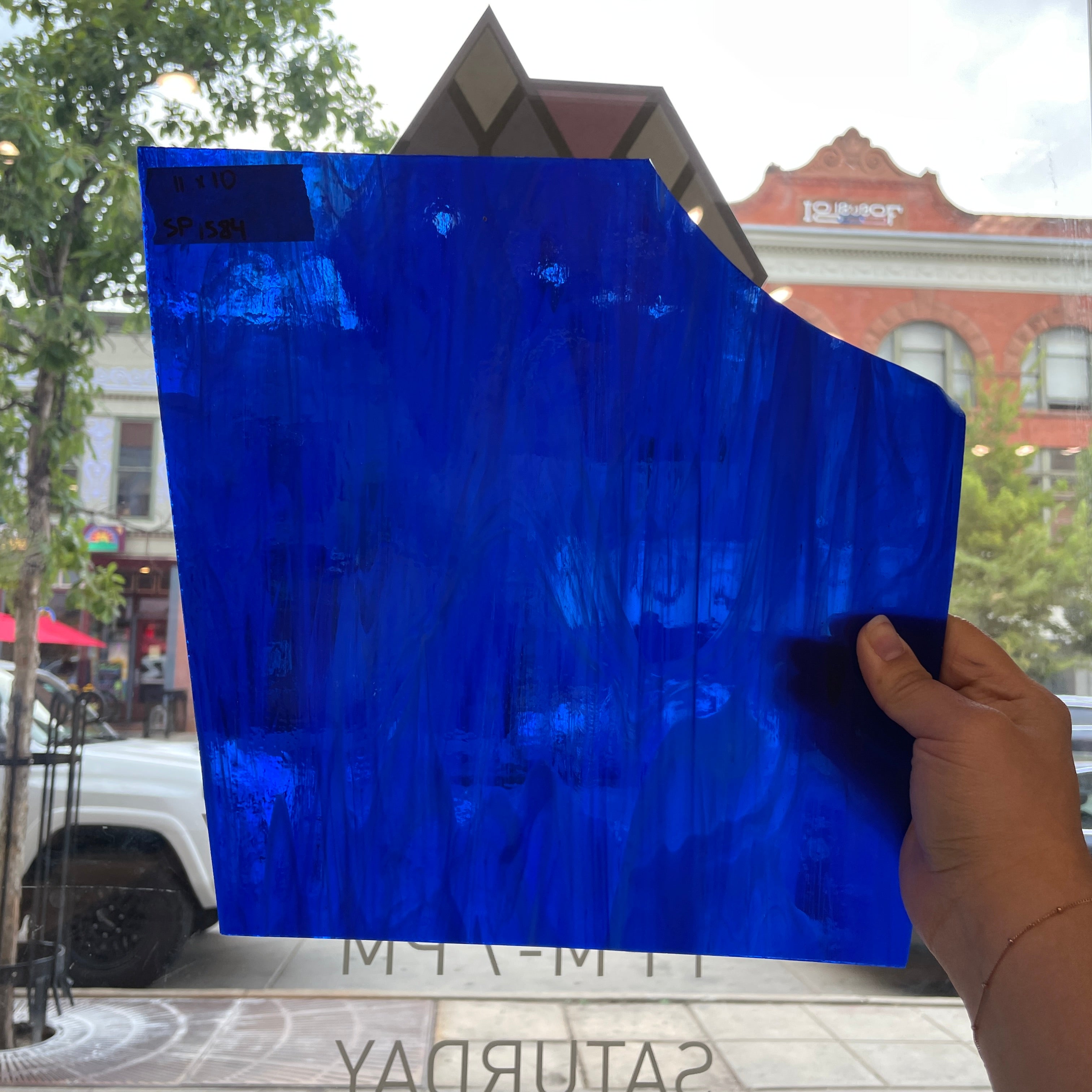 Blue Wispy Transparent Spectrum Sheet Glass Colorado Glass Works