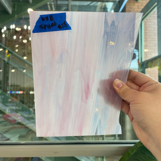 Pink Clear Wispy Transparent Spectrum Sheet Glass Colorado Glassworks