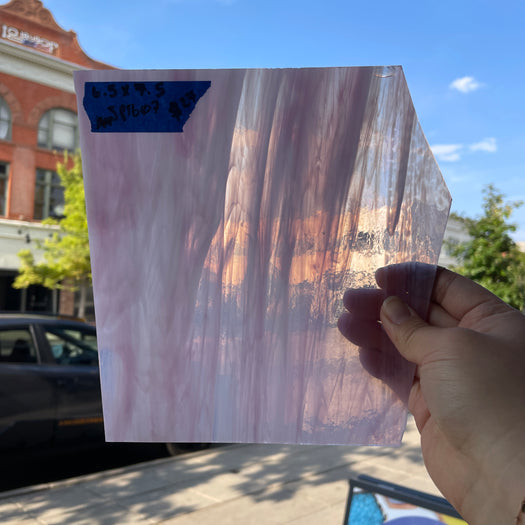 Pink Clear Wispy Transparent Spectrum Sheet Glass Colorado Glassworks