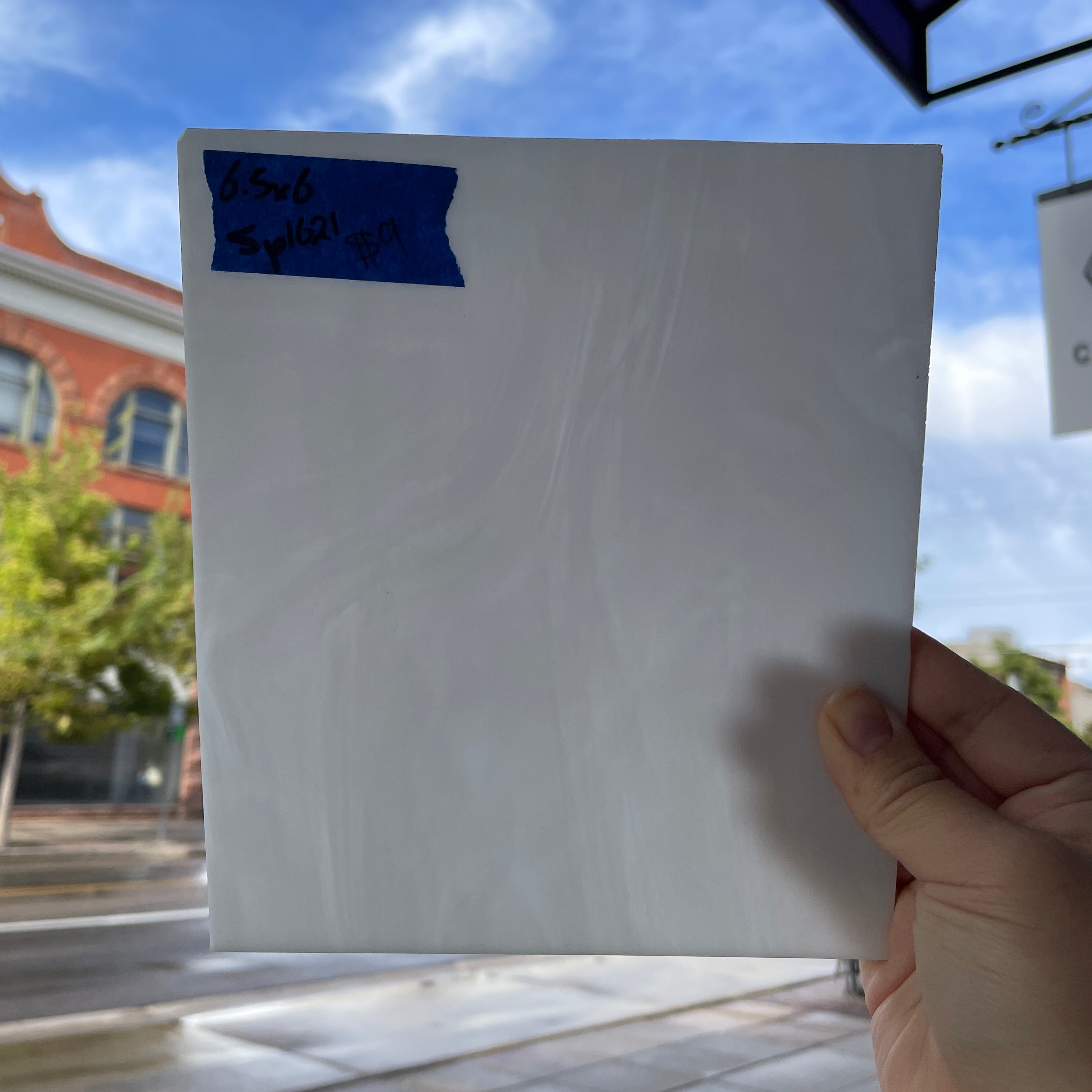 White Wispy Opaque Spectrum Sheet Glass Colorado Glassworks
