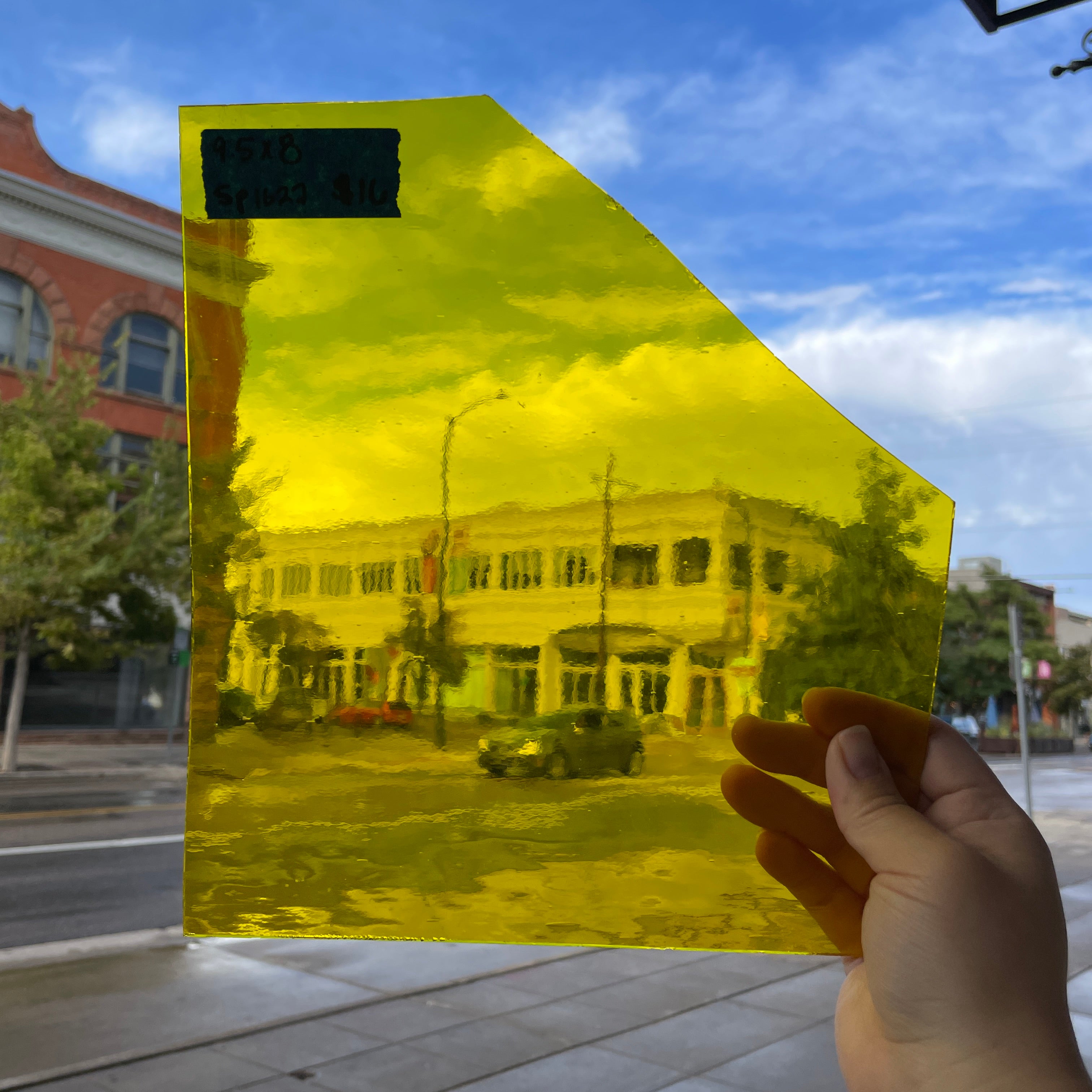 Neon Yellow Transparent Spectrum Sheet Glass Colorado Glassworks