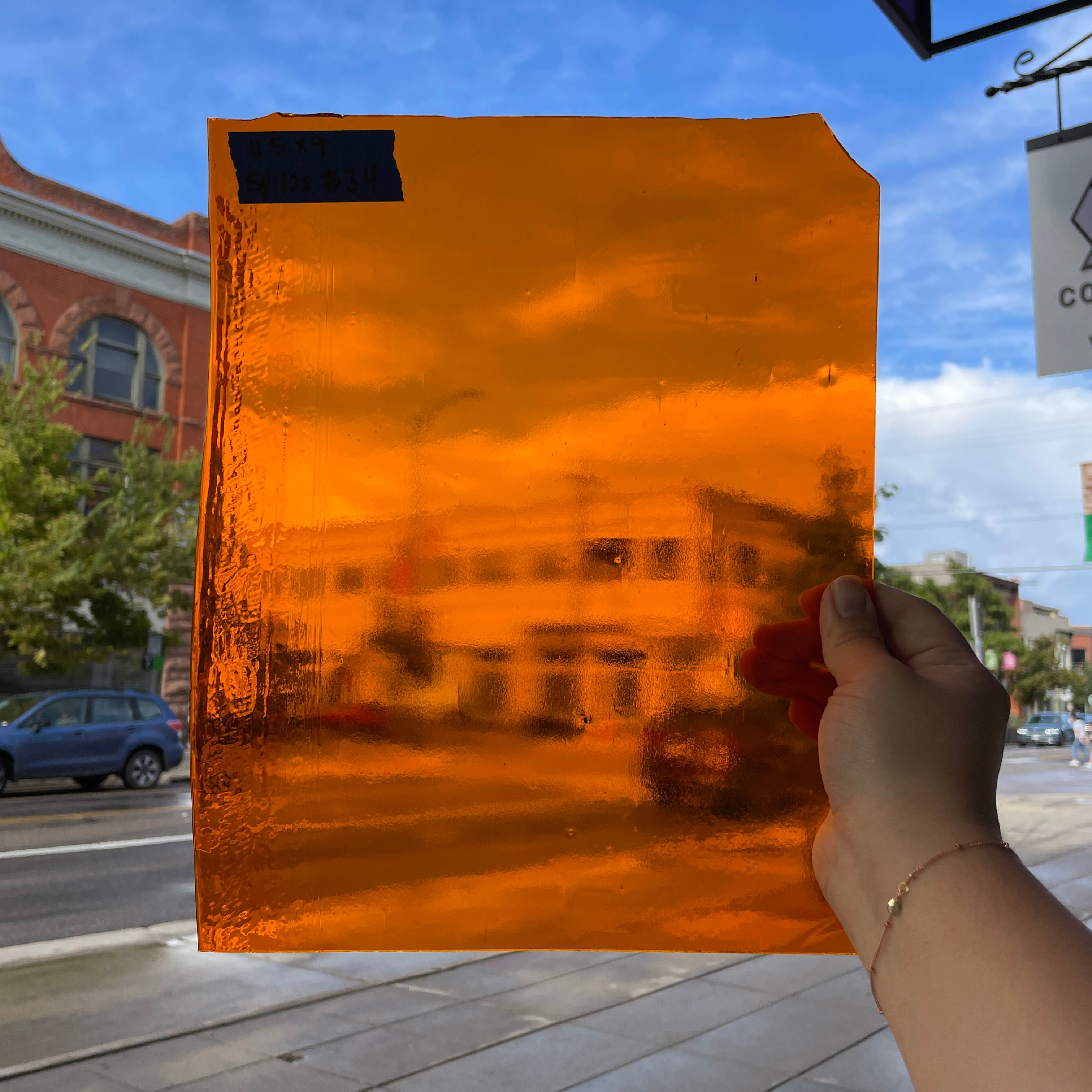 Orange Transparent Spectrum Sheet Glass Colorado Glassworks