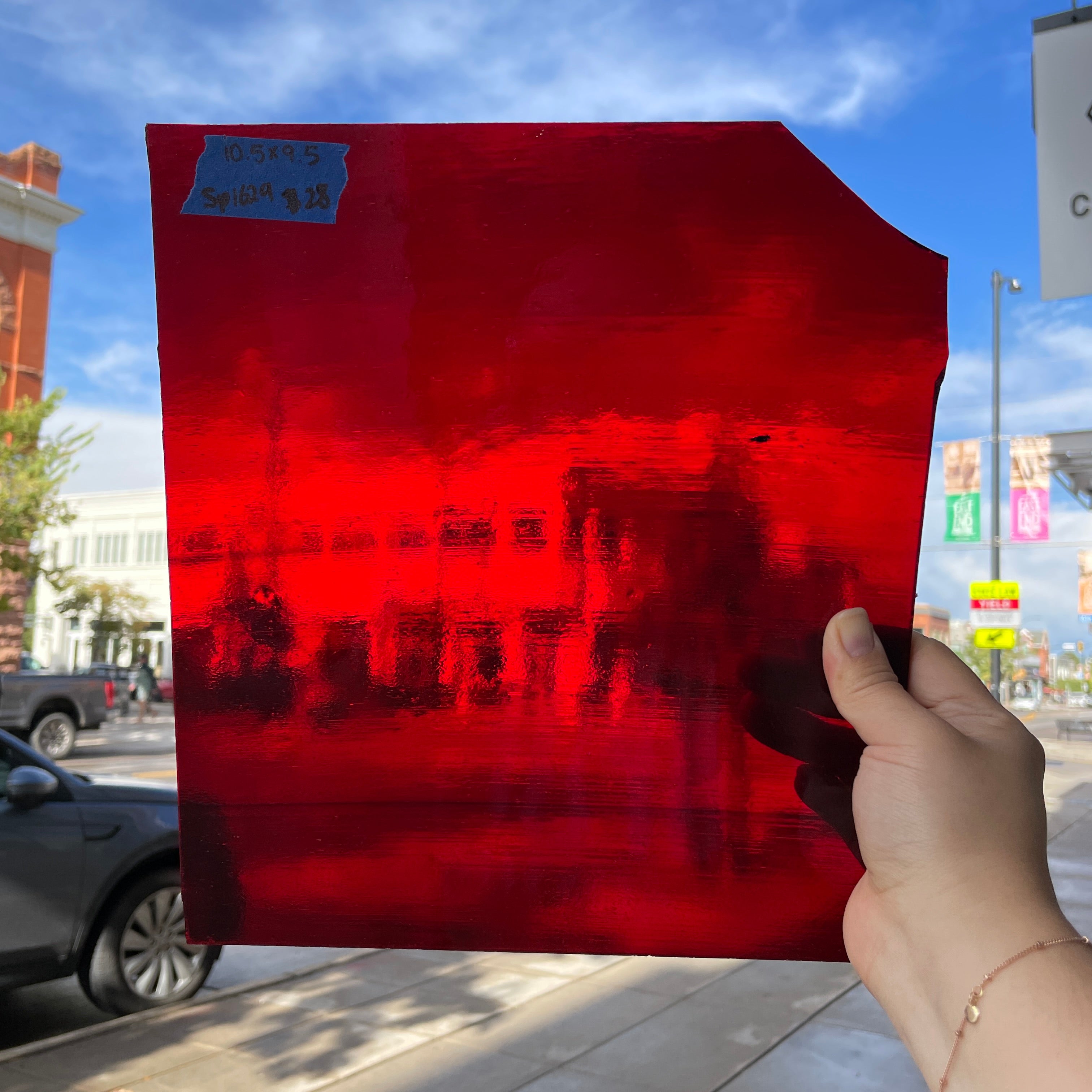 Red Transparent Spectrum Sheet Glass Colorado Glassworks
