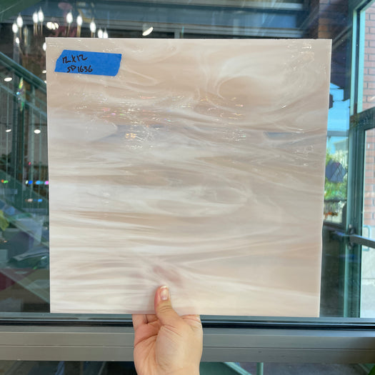 Peach Pink White Wispy Spectrum Sheet Glass Colorado Glassworks