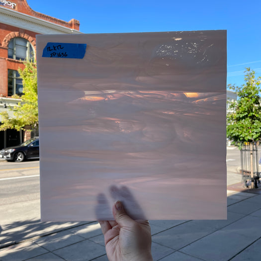 Peach Pink White Wispy Spectrum Sheet Glass Colorado Glassworks