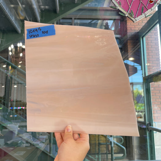 Peach Pink White Wispy Spectrum Sheet Glass Colorado Glassworks