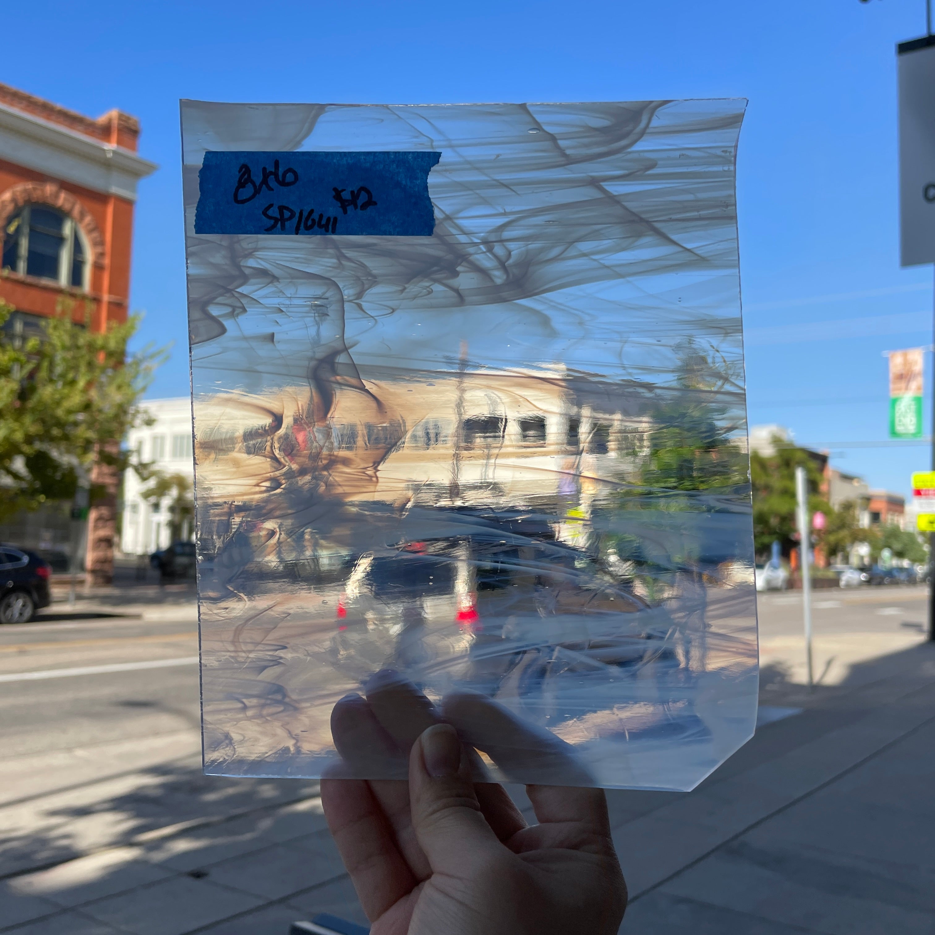 White Wispy Transparent Spectrum Sheet Glass Colorado Glassworks