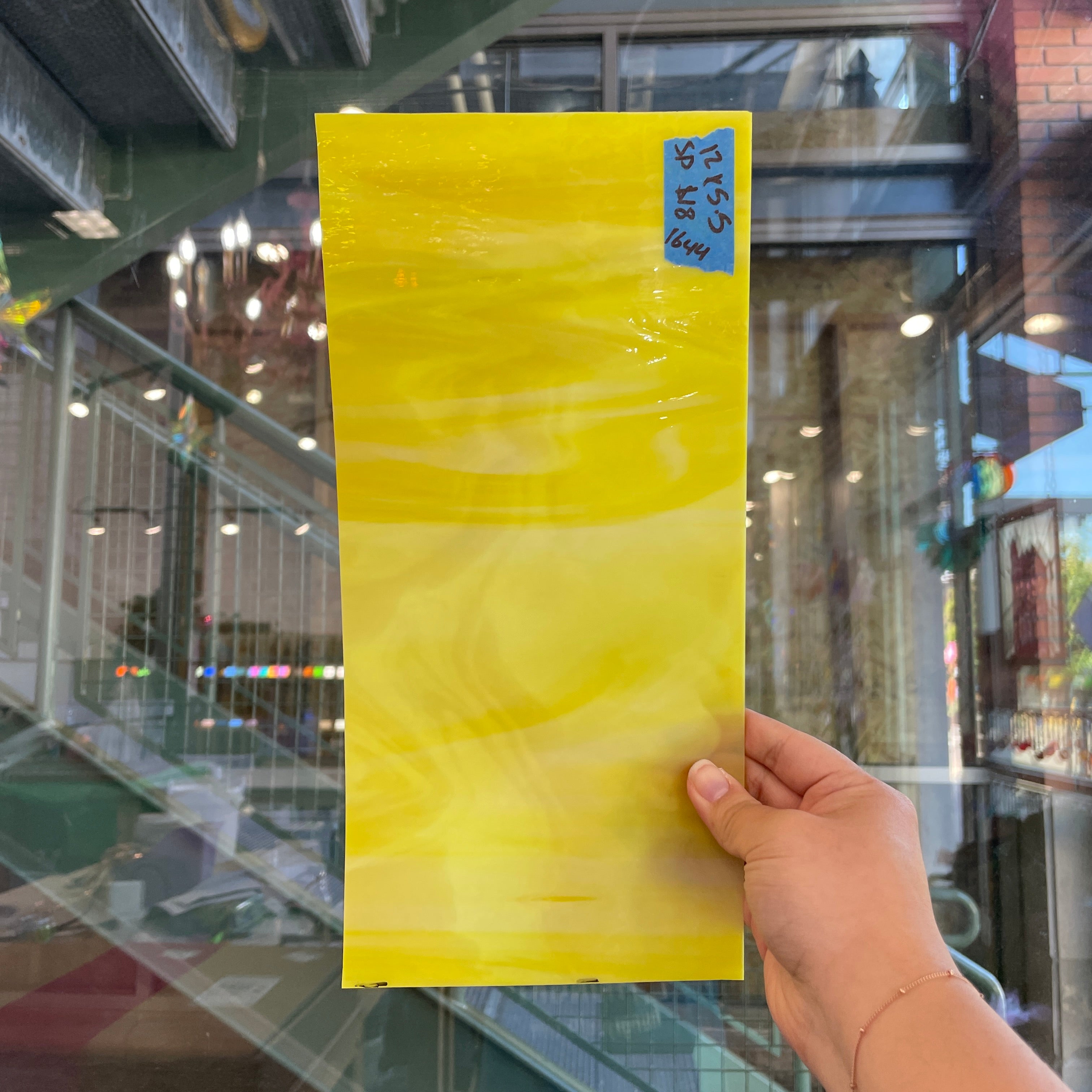 Yellow White Wispy Spectrum Sheet Glass Spectrum SP1644 (12x5.5in)