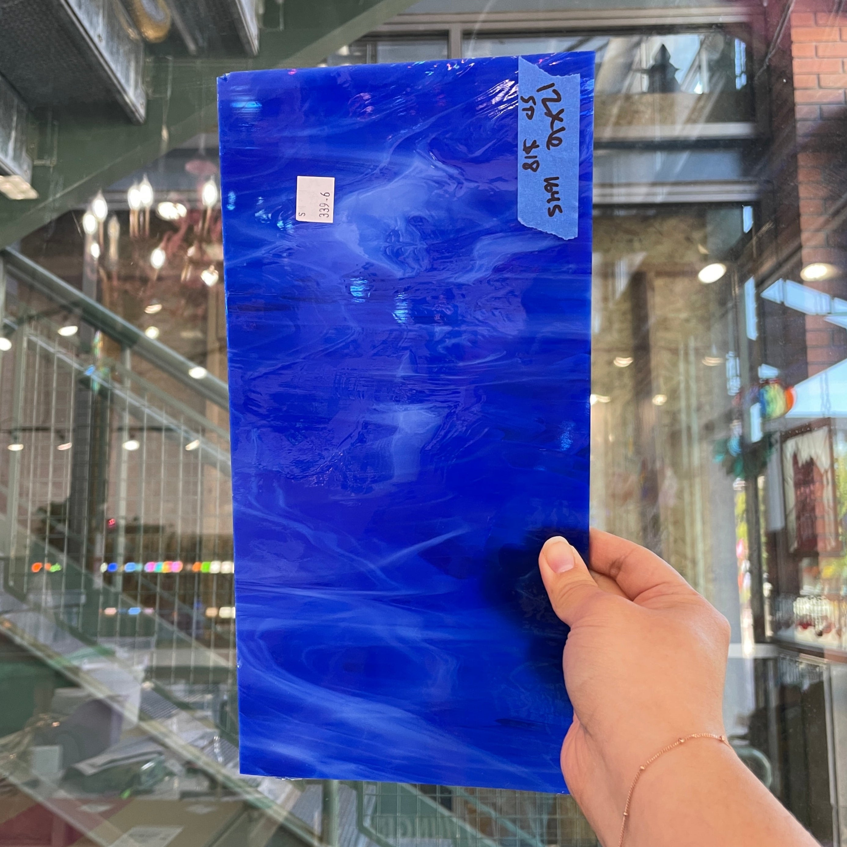 Cornflower Wispy Dark Blue Spectrum Sheet Glass Colorado Glassworks
