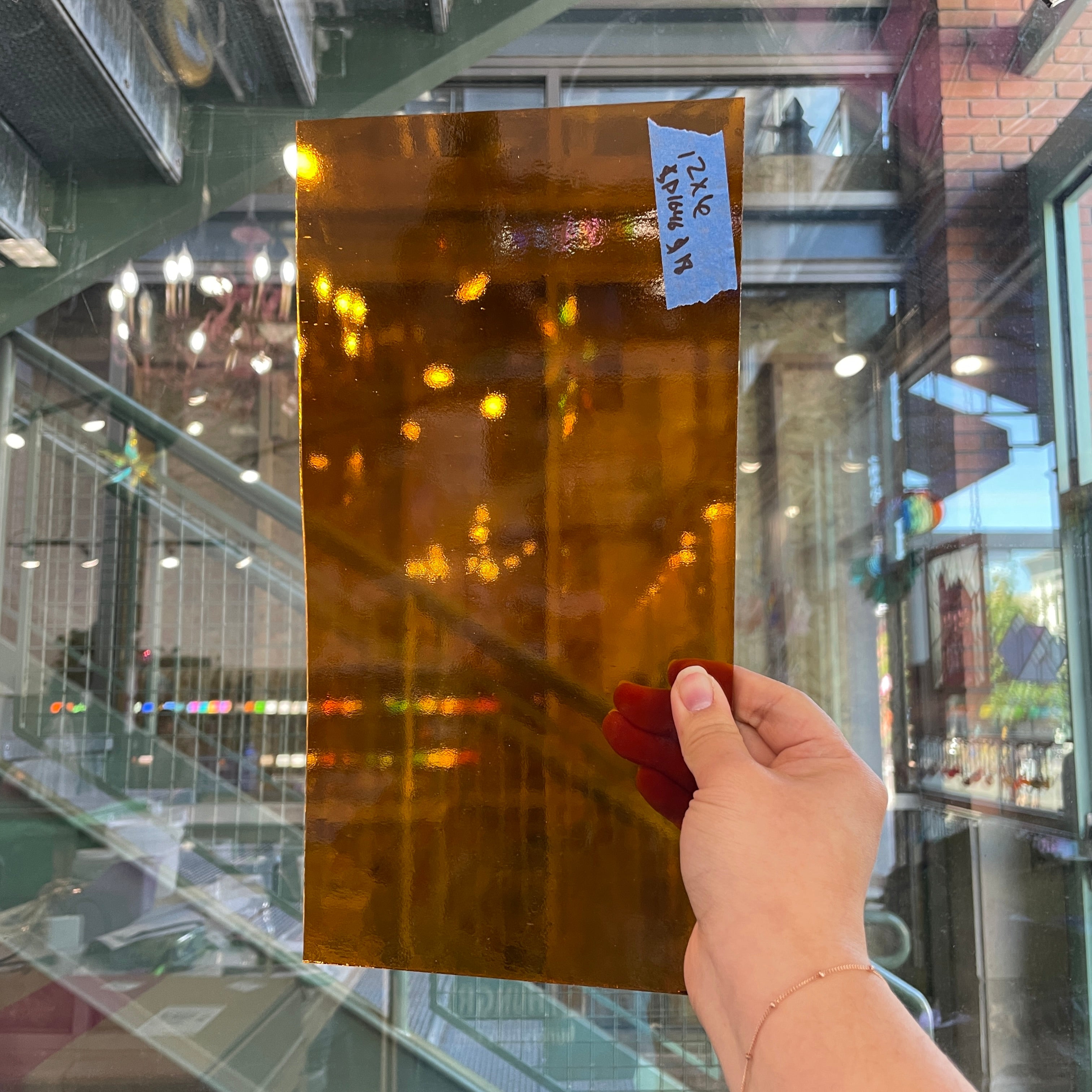 Amber Transparent Spectrum Sheet Glass Colorado Glassworks