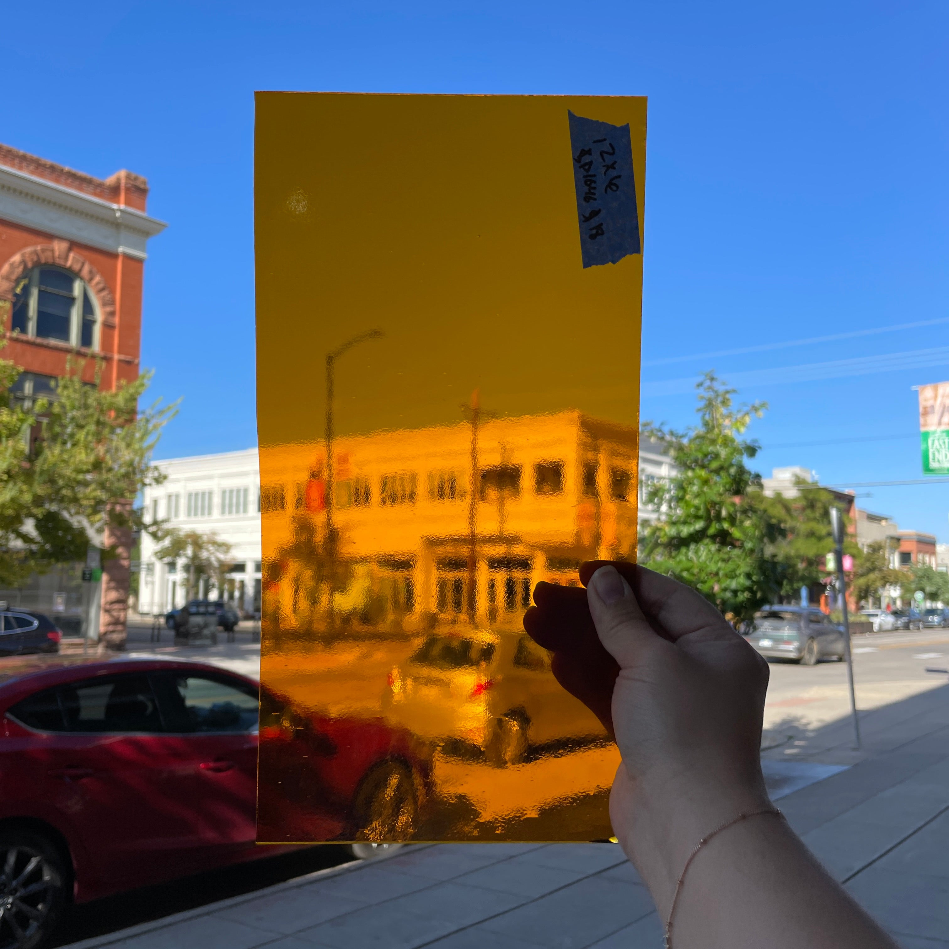 Amber Transparent Spectrum Sheet Glass Colorado Glassworks