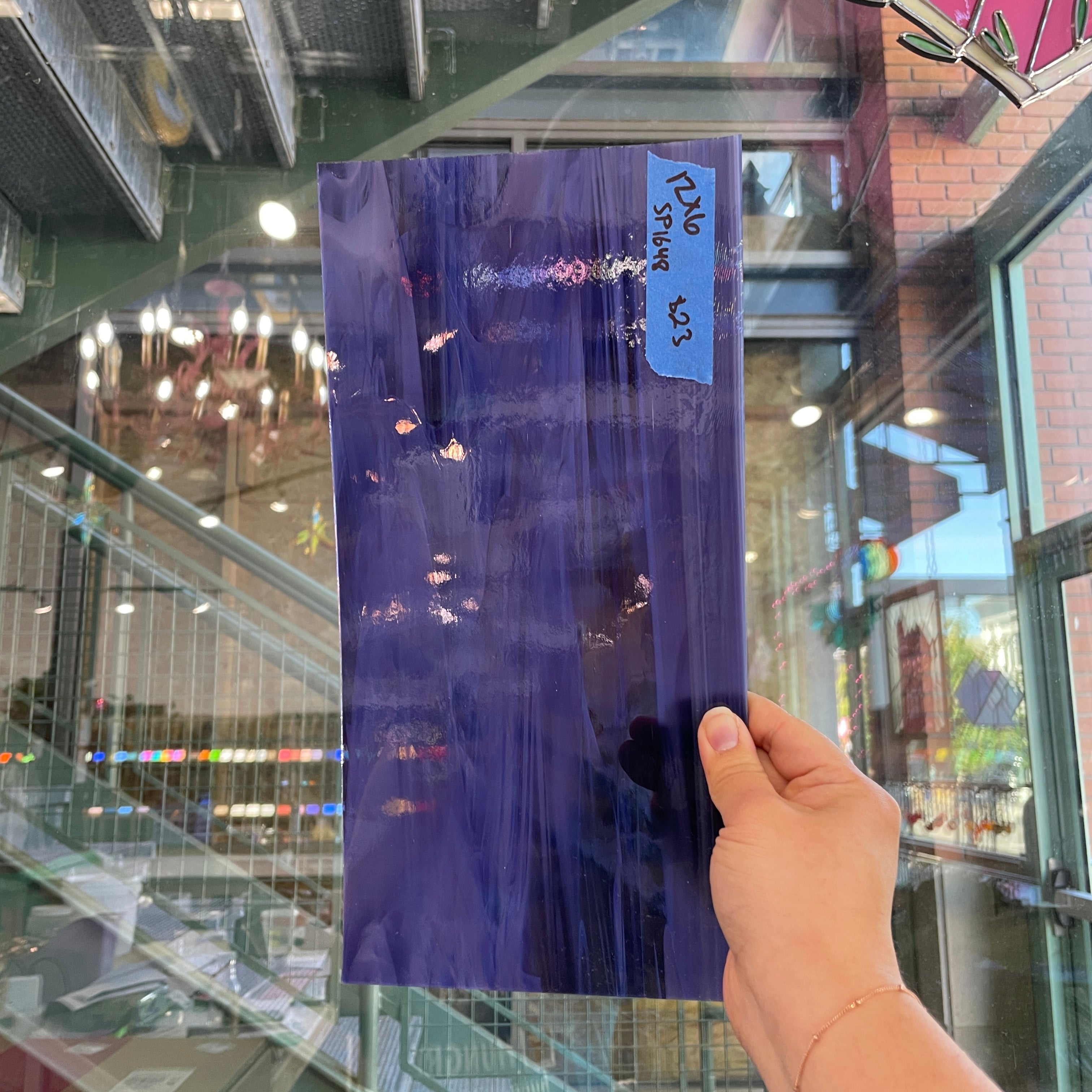Purple White Wispy Transparent Spectrum Sheet Glass Colorado Glassworks