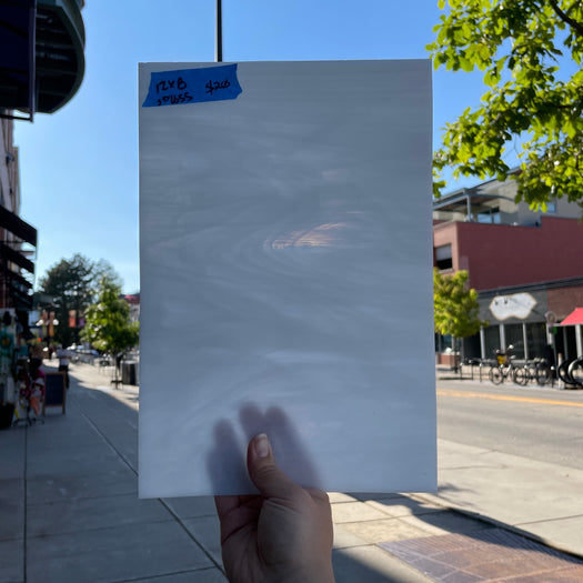 White Wispy Spectrum Sheet Glass Colorado Glassworks