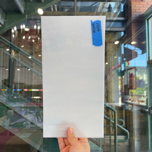 White Wispy Spectrum Sheet Glass Colorado Glassworks SP1656 (12x6in)