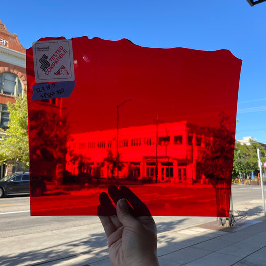 Scarlet Red Transparent Spectrum Sheet Glass Colorado Glassworks