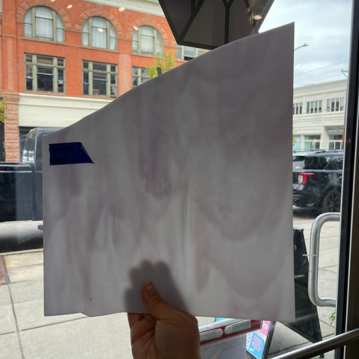 Lilac White Wispy Spectrum Sheet Glass Colorado Glassworks