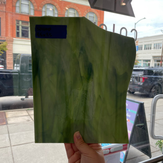 Green Wispy Opaque Spectrum Sheet Glass Colorado Glassworks