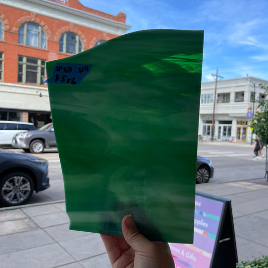 Green White Wispy Spectrum Sheet Glass Colorado Glassworks